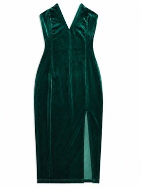 Windsor Emerald Velvet Strapless Gown Size L